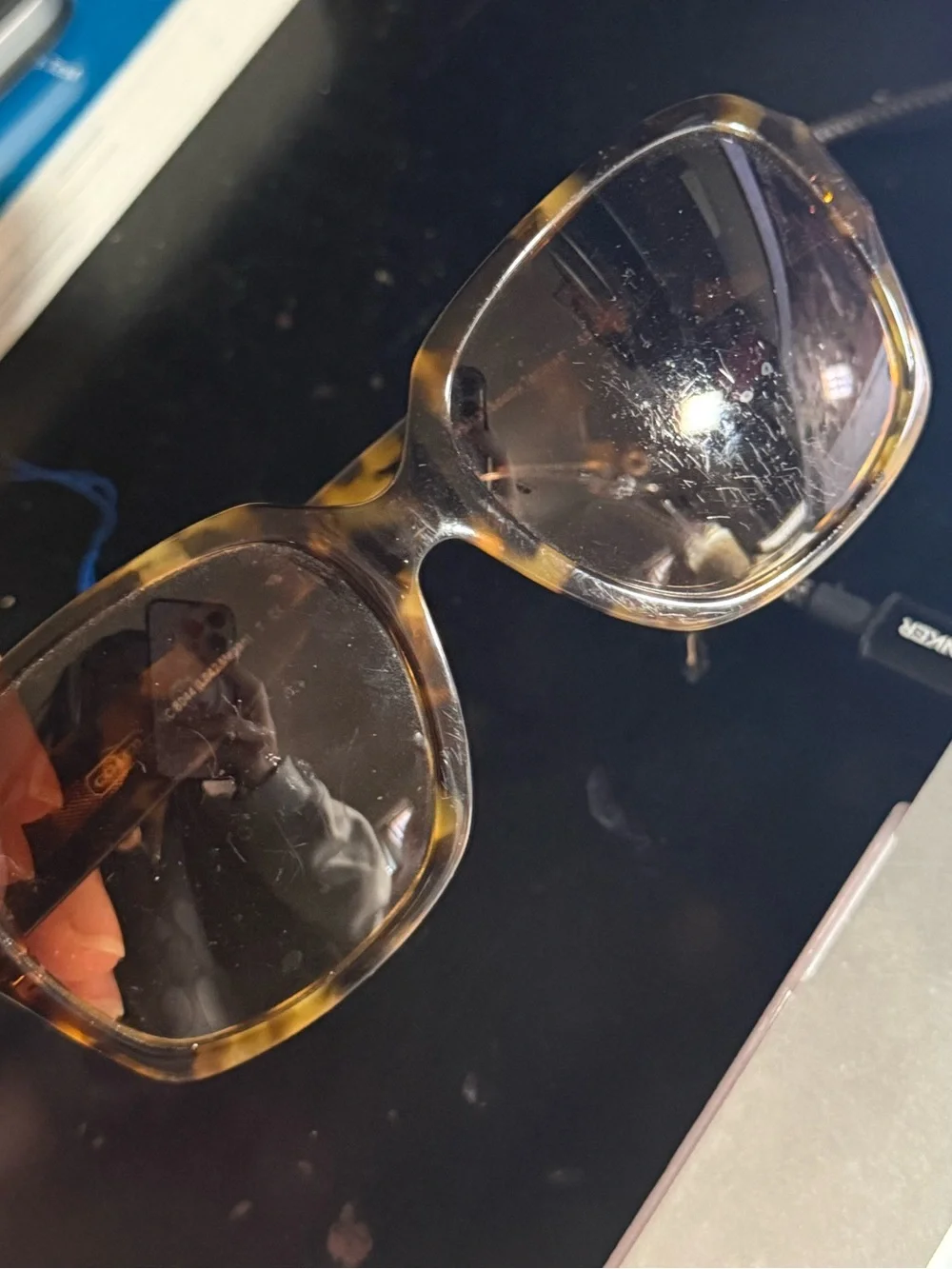 Coach tortoise-pattern square sunglasses